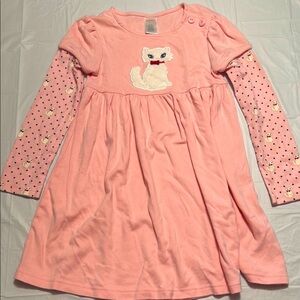 Gymboree Pink Cat Embroidered Dress size 7